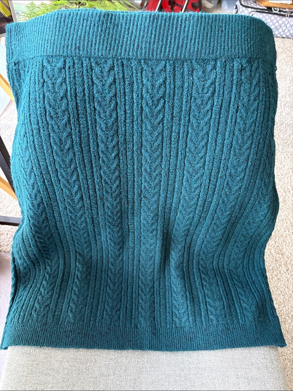 89th & Madison Teal Cable Knit Skirt